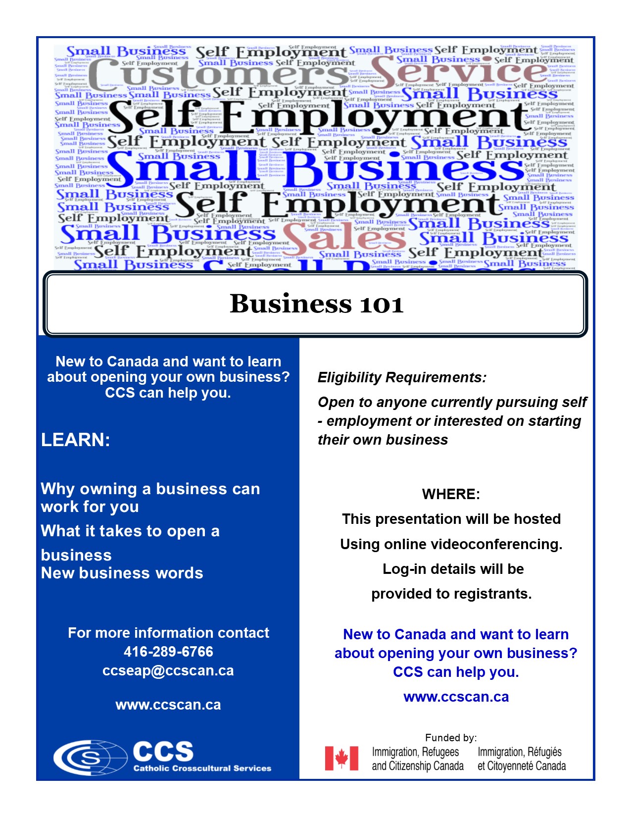 Business 101 flyer online